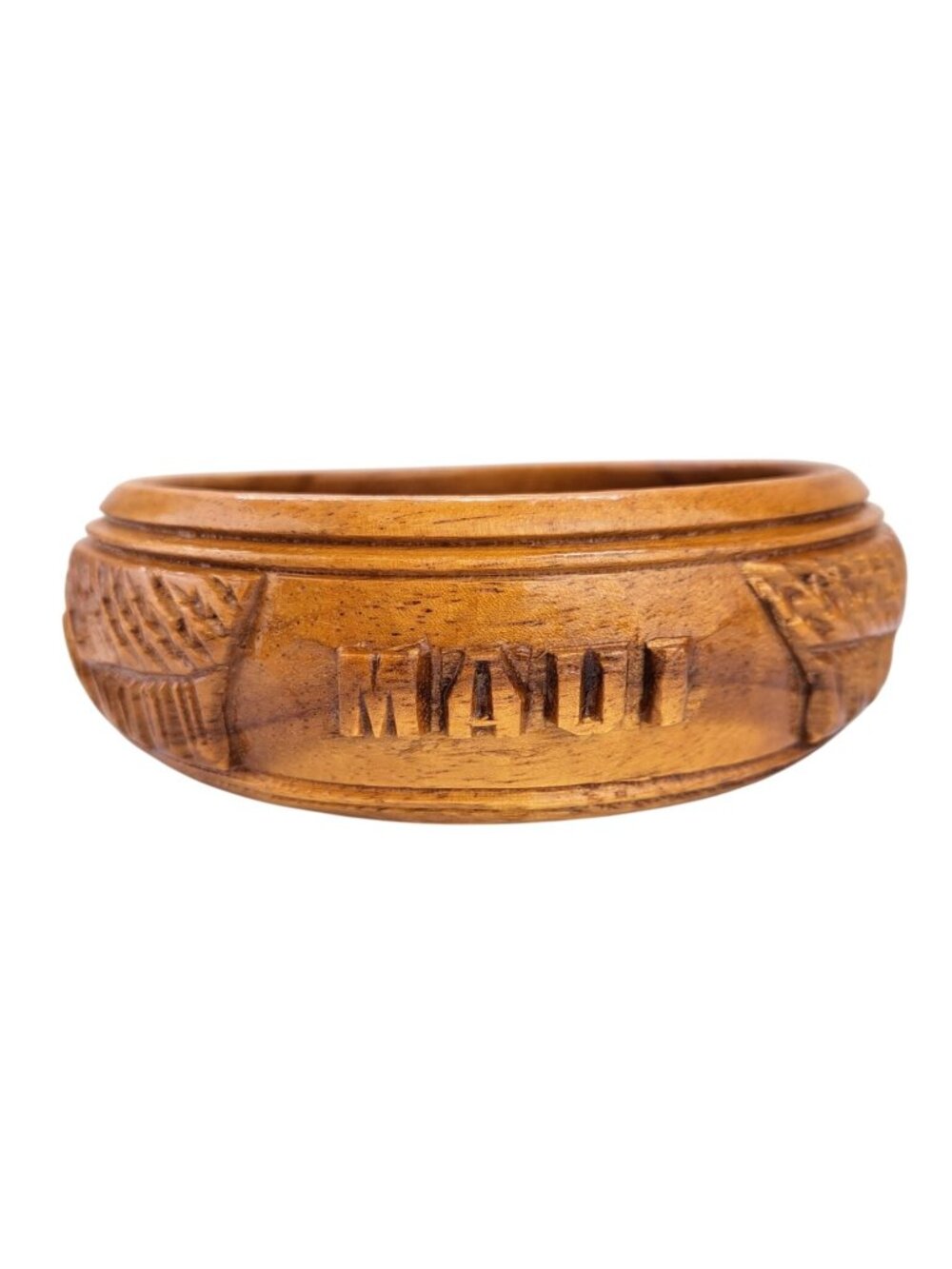 Vintage Monkey Pod Hand Carved Maui Wooden Bowl Tropical Souvenir Hawaii Decor